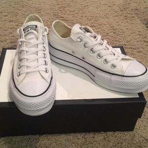 Converse all star white platform sneakers